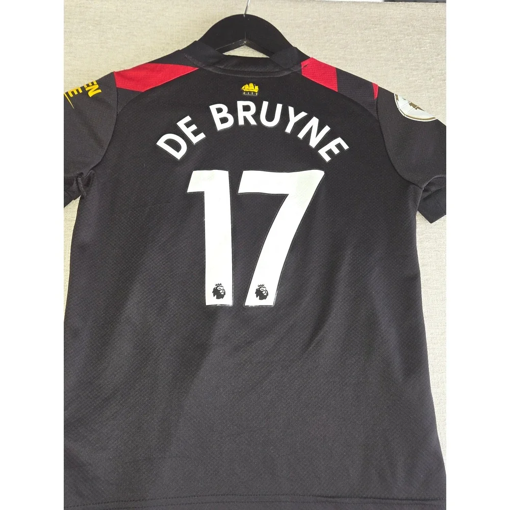 Puma Manchester City 2022/23 Away Jersey Youth Small Black Red Soccer Shirt